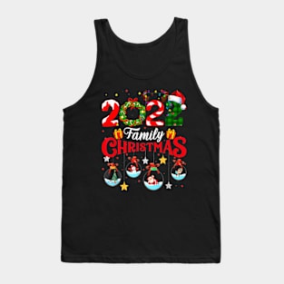 Family Christmas 2022 Merry Xmas Ball Light Garden Reindeer Funny Christmas Tank Top